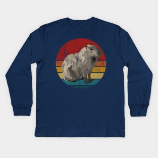 Capybara Sunset Kids Long Sleeve T-Shirt